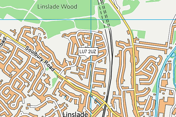 LU7 2UZ map - OS VectorMap District (Ordnance Survey)