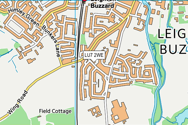 LU7 2WE map - OS VectorMap District (Ordnance Survey)