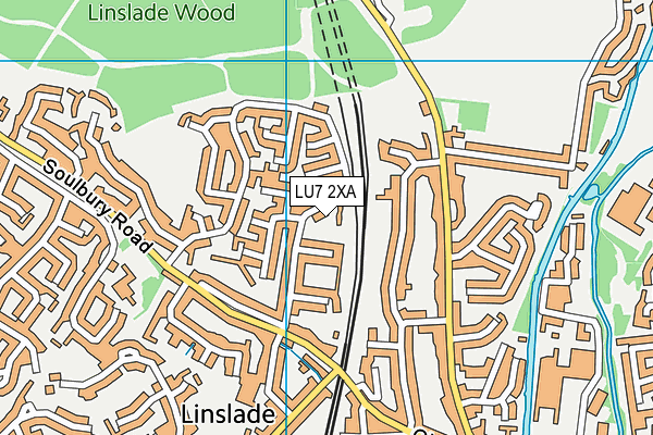 LU7 2XA map - OS VectorMap District (Ordnance Survey)