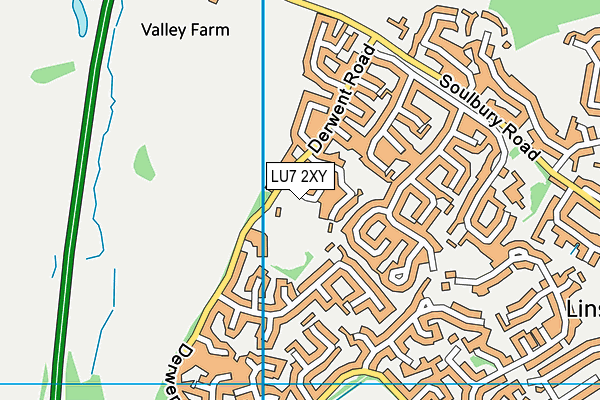 LU7 2XY map - OS VectorMap District (Ordnance Survey)