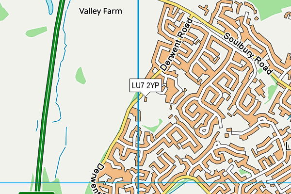 LU7 2YP map - OS VectorMap District (Ordnance Survey)