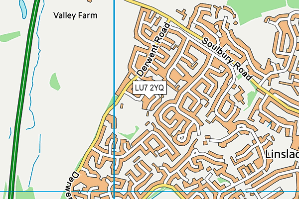 LU7 2YQ map - OS VectorMap District (Ordnance Survey)