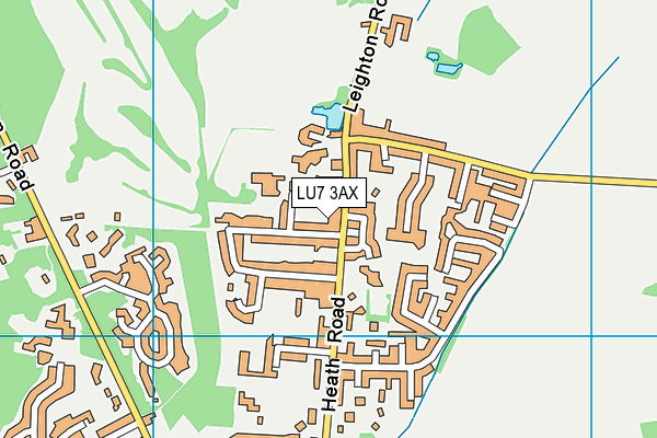 LU7 3AX map - OS VectorMap District (Ordnance Survey)