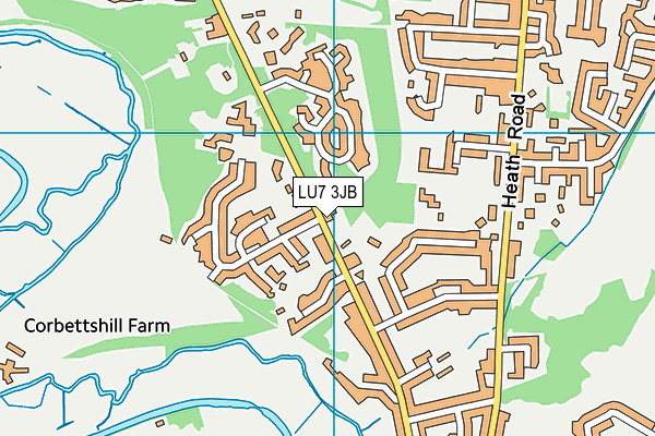 LU7 3JB map - OS VectorMap District (Ordnance Survey)