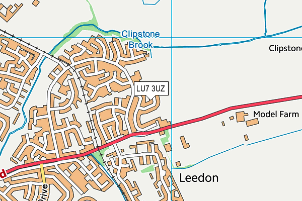 LU7 3UZ map - OS VectorMap District (Ordnance Survey)