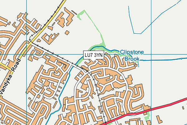 LU7 3YN map - OS VectorMap District (Ordnance Survey)