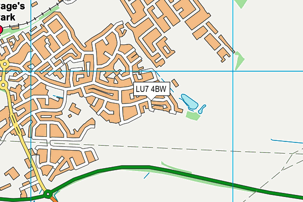 LU7 4BW map - OS VectorMap District (Ordnance Survey)