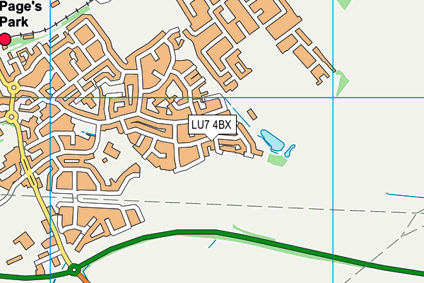 LU7 4BX map - OS VectorMap District (Ordnance Survey)