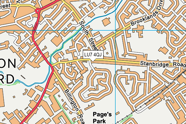 LU7 4QJ map - OS VectorMap District (Ordnance Survey)