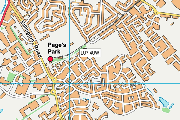 LU7 4UW map - OS VectorMap District (Ordnance Survey)