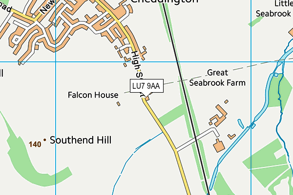 LU7 9AA map - OS VectorMap District (Ordnance Survey)