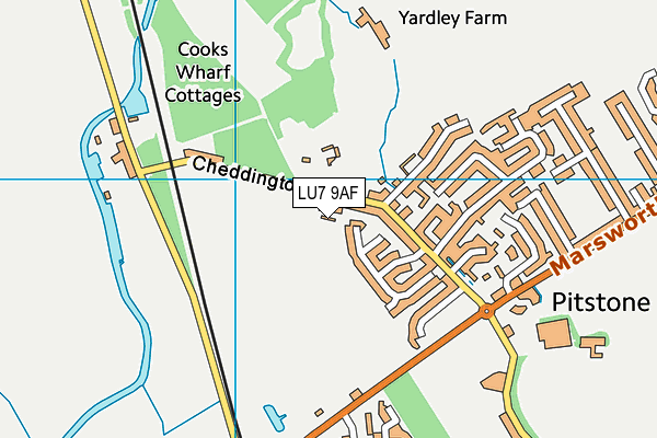 LU7 9AF map - OS VectorMap District (Ordnance Survey)