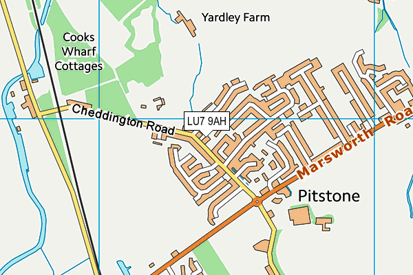 LU7 9AH map - OS VectorMap District (Ordnance Survey)