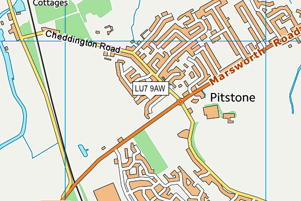 LU7 9AW map - OS VectorMap District (Ordnance Survey)