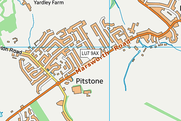 LU7 9AX map - OS VectorMap District (Ordnance Survey)