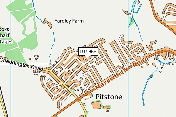 LU7 9BE map - OS VectorMap District (Ordnance Survey)