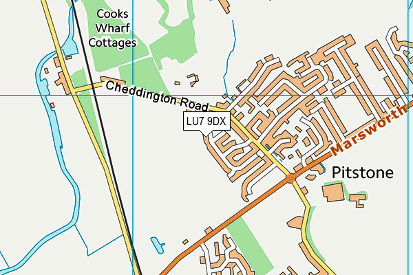 LU7 9DX map - OS VectorMap District (Ordnance Survey)