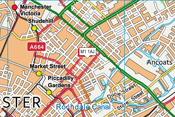 M1 1AJ map - OS VectorMap District (Ordnance Survey)