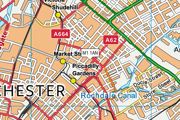 M1 1AN map - OS VectorMap District (Ordnance Survey)