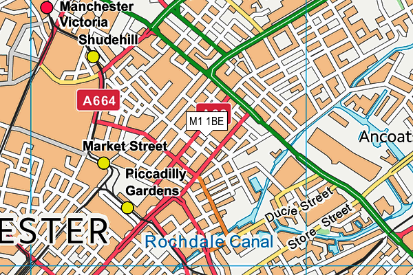 M1 1BE map - OS VectorMap District (Ordnance Survey)