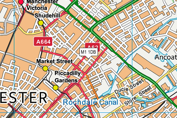 M1 1DB map - OS VectorMap District (Ordnance Survey)