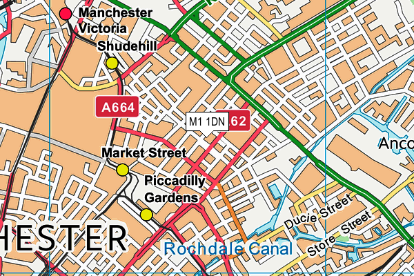 M1 1DN map - OS VectorMap District (Ordnance Survey)