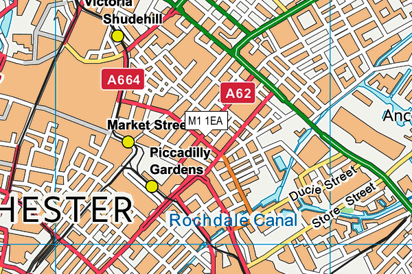 M1 1EA map - OS VectorMap District (Ordnance Survey)