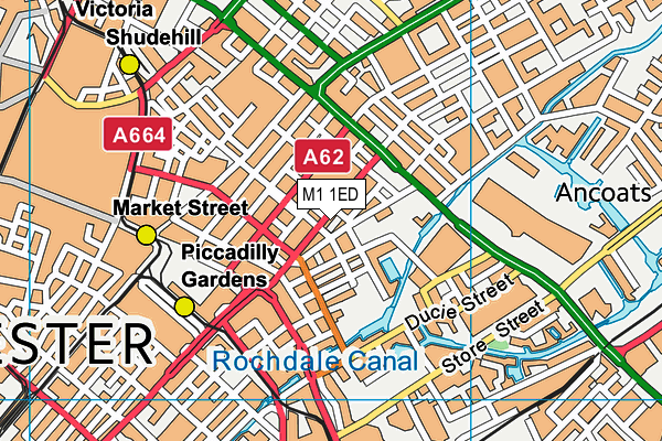 M1 1ED map - OS VectorMap District (Ordnance Survey)