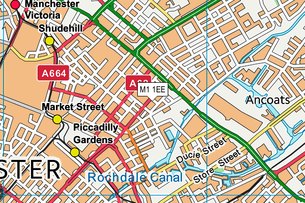 M1 1EE map - OS VectorMap District (Ordnance Survey)