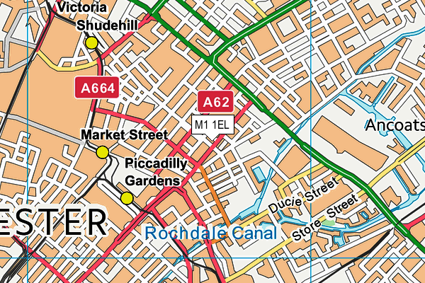 M1 1EL map - OS VectorMap District (Ordnance Survey)