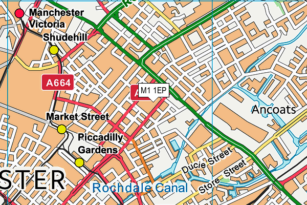 M1 1EP map - OS VectorMap District (Ordnance Survey)