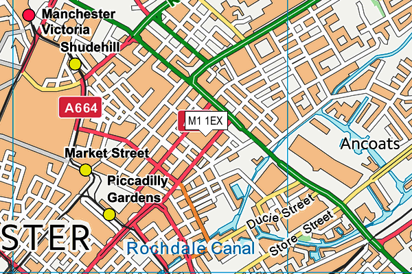 M1 1EX map - OS VectorMap District (Ordnance Survey)