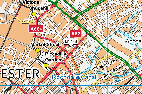 M1 1FB map - OS VectorMap District (Ordnance Survey)