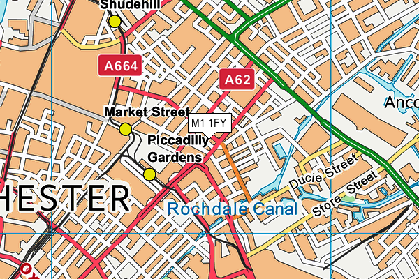 M1 1FY map - OS VectorMap District (Ordnance Survey)