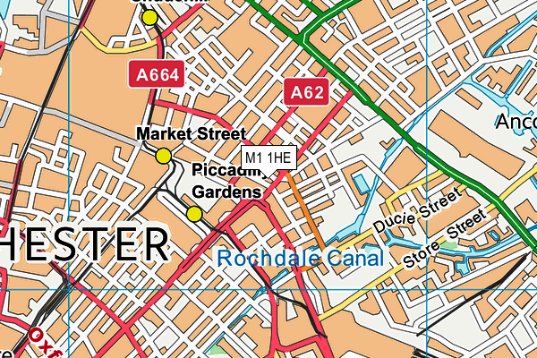 M1 1HE map - OS VectorMap District (Ordnance Survey)