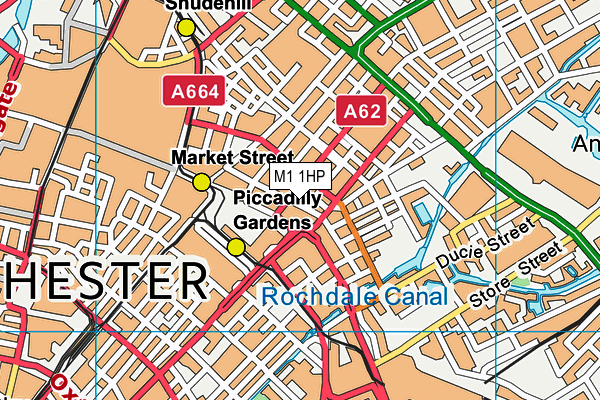 M1 1HP map - OS VectorMap District (Ordnance Survey)