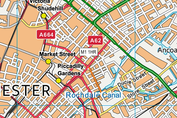 M1 1HR map - OS VectorMap District (Ordnance Survey)