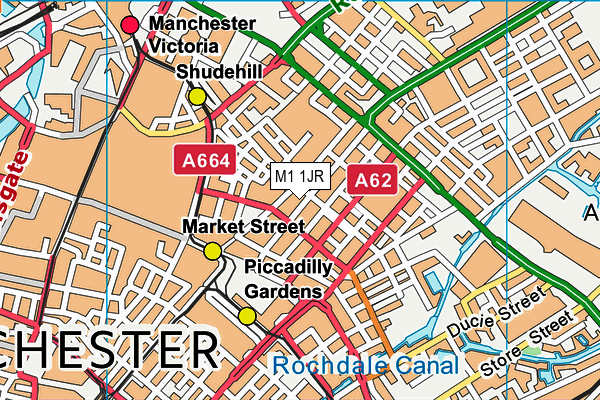 M1 1JR map - OS VectorMap District (Ordnance Survey)