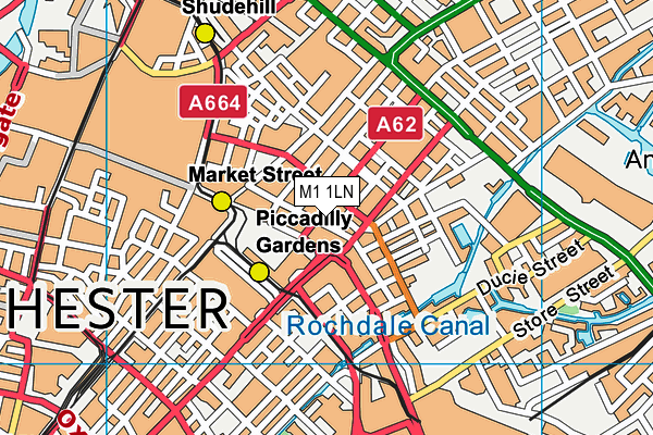 M1 1LN map - OS VectorMap District (Ordnance Survey)