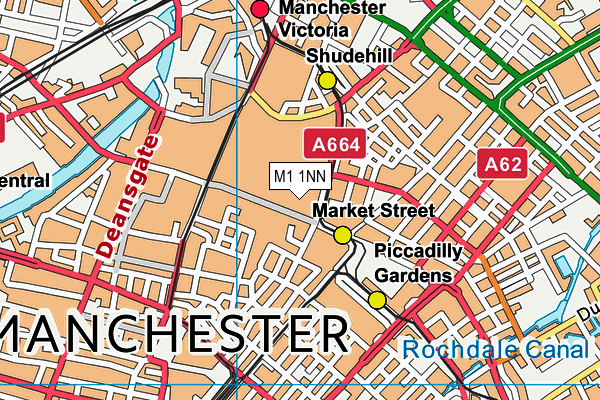 M1 1NN map - OS VectorMap District (Ordnance Survey)