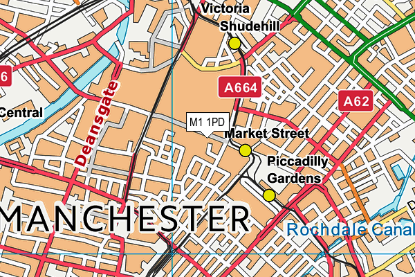 M1 1PD map - OS VectorMap District (Ordnance Survey)