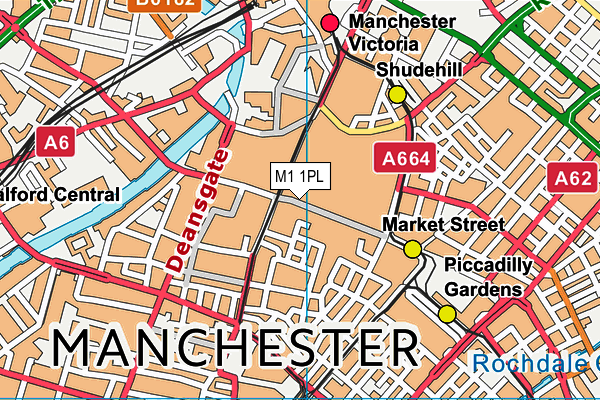 M1 1PL map - OS VectorMap District (Ordnance Survey)