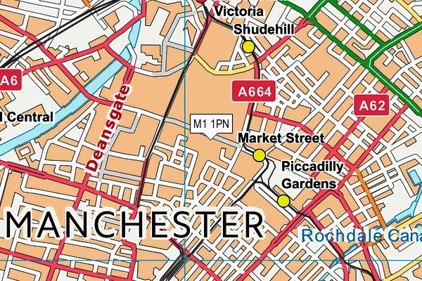 M1 1PN map - OS VectorMap District (Ordnance Survey)