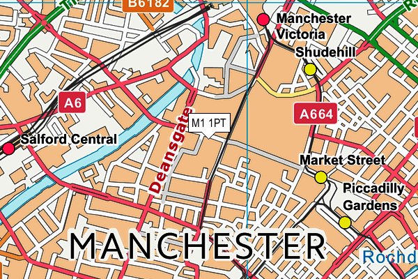 M1 1PT map - OS VectorMap District (Ordnance Survey)