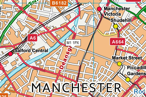 M1 1PX map - OS VectorMap District (Ordnance Survey)