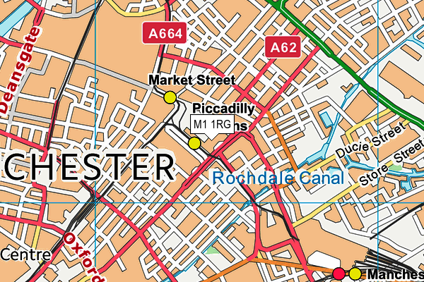 M1 1RG map - OS VectorMap District (Ordnance Survey)