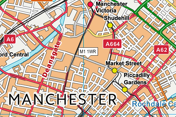 M1 1WR map - OS VectorMap District (Ordnance Survey)