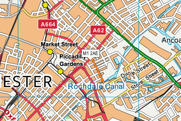 M1 2AE map - OS VectorMap District (Ordnance Survey)