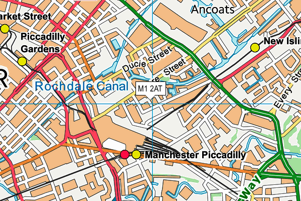 M1 2AT map - OS VectorMap District (Ordnance Survey)