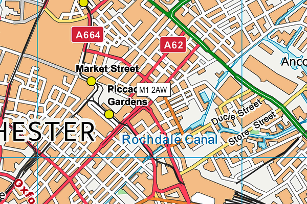 M1 2AW map - OS VectorMap District (Ordnance Survey)